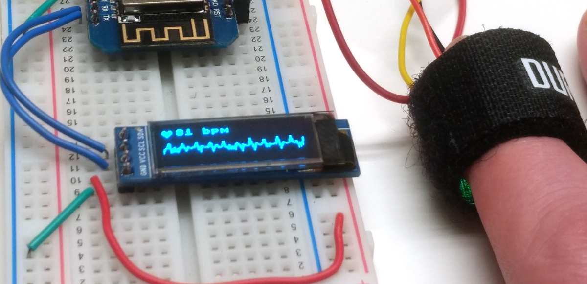 Pulse sensor data, with OLED screen