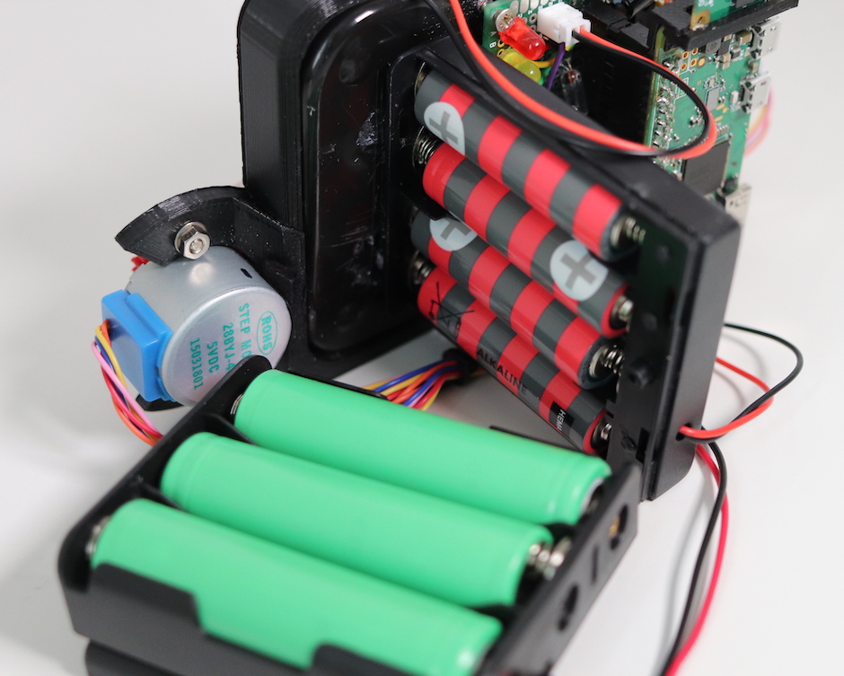 The dual battery backs required to power the Etch-A-Snap