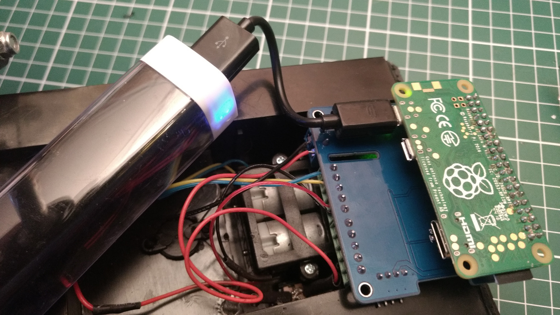 Pi with attached MotorHAT