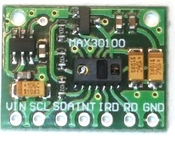 A digital heart rate sensor using the MAX30100 chip.